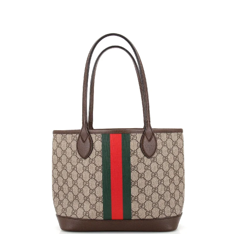 Women's Tote Bag with Magnetic Closure in Orange for Easy Access on the GoOphidia Open Shopping Tote GG Coated Canvas Small