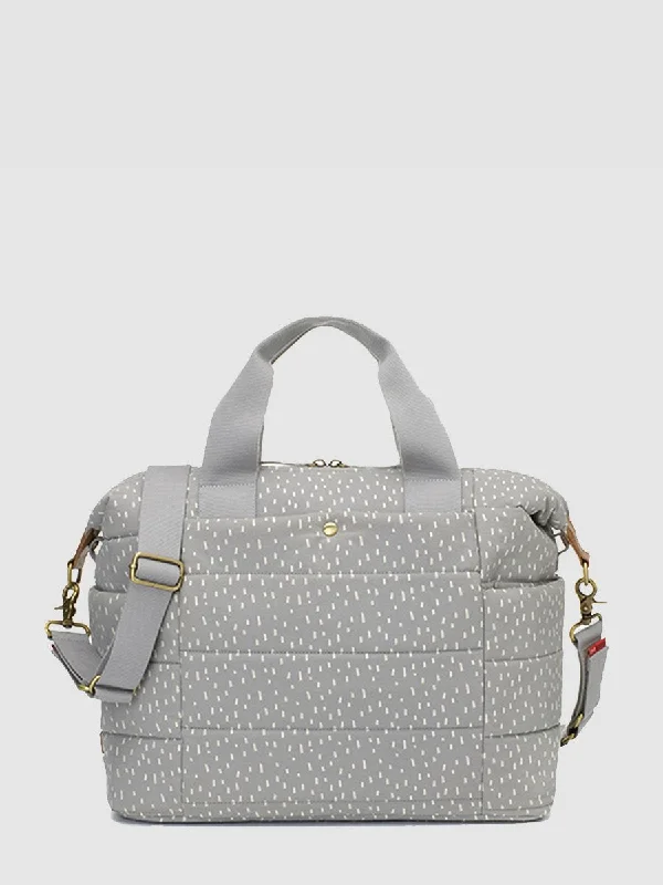 Quilted Tote Bag in Cream with Silver Hardware for a Classic and Sophisticated StyleOrganic Tote Grey