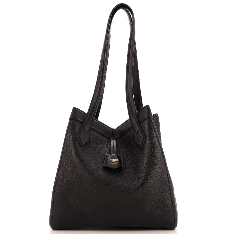 Women's Printed Tote Bag in Floral Patterns for a Spring - Themed Shopping TripOrigami Tote Leather Medium