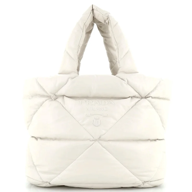 Linen Tote Bag in Natural Beige with Braided Details for a Rustic Summer EnsemblePadded Tote Bag Quilted Nappa Leather Large
