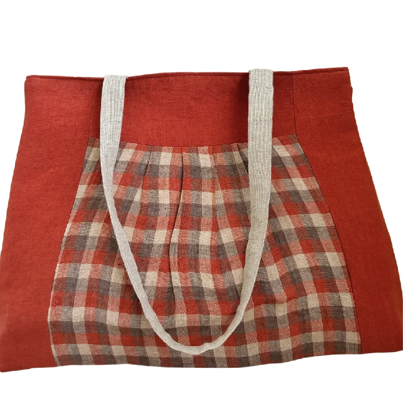 Women's Tote Bag with Zipper Closure in Red for Secure StoragePenny Lane Pleated Tent Tote