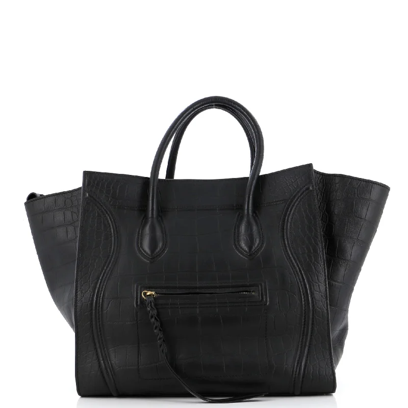 Waterproof Tote Bag in Yellow for Outdoor Activities in Wet WeatherPhantom Bag Crocodile Embossed Leather Large