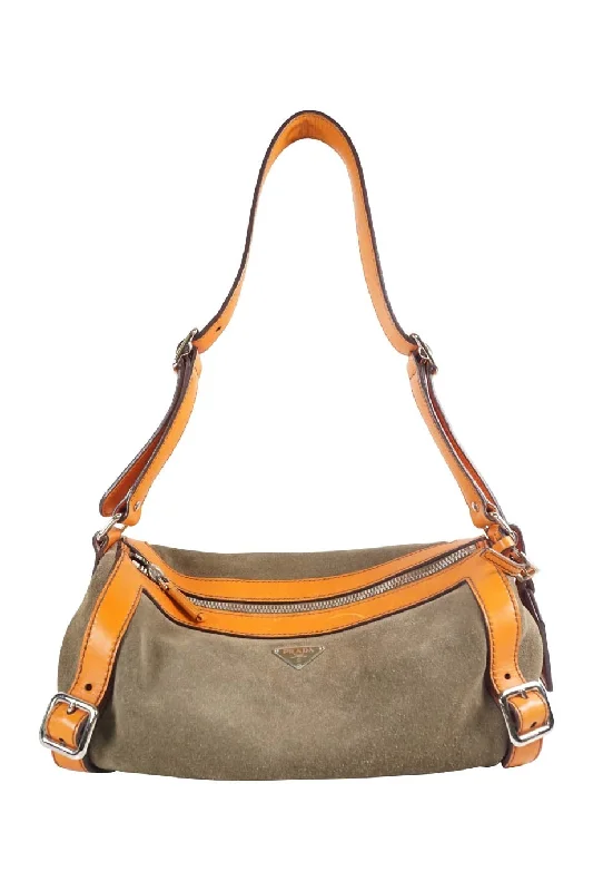 Embroidered Denim Shoulder Bag in Blue for a Vintage Vibe[WB4188] Prada | Shoulder Bag