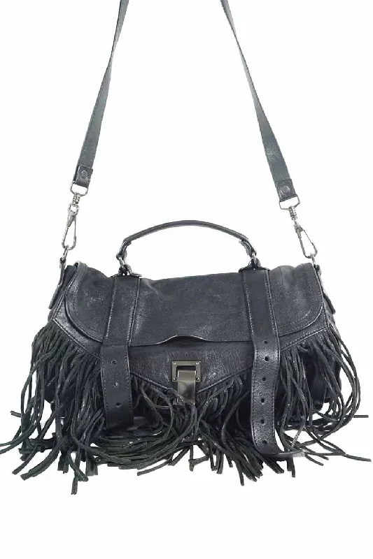 Large Faux Leather Crossbody Bag in Brown with Tassel Details for Casual Travel[WB4295] Proenza Schouler | Cross-Body Bag