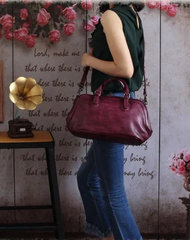 Shoulder Bag with Geometric Pattern in Multicolor for a Contemporary StylePurple 13" Womens Leather Doctor Handbag Gray Doctor's Bag Red Shoulder Bag Purse for ladies