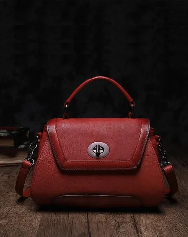Red Geometric Vintage Womens Handbag Leather Brown Shoulder Handbag Purse for Ladies Red Geometric Vintage Womens Handbag Leather Brown Shoulder Handbag Purse for Ladies