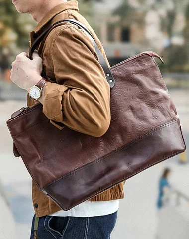 Women's Tote Bag with Zipper Closure in Red for Secure StorageWomen's Tote Bag with Inner Compartments in Gray for Organizing Everyday EssentialsFashion Coffee Leather Men Womens 14 inches Black Tote Bag Shoulder Tote Bag For Men