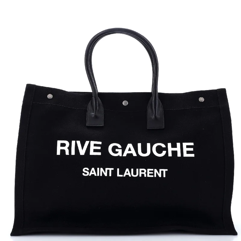 Women's Tote Bag with Inner Compartments in Gray for Organizing Everyday EssentialsRive Gauche Shopper Tote Canvas Large