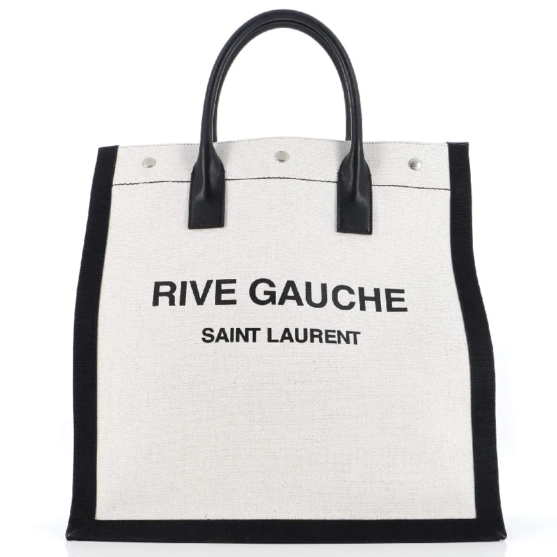 Large Capacity Genuine Leather Women's Tote Bag in Black for Work and CommutingRive Gauche Shopper Tote Canvas Tall