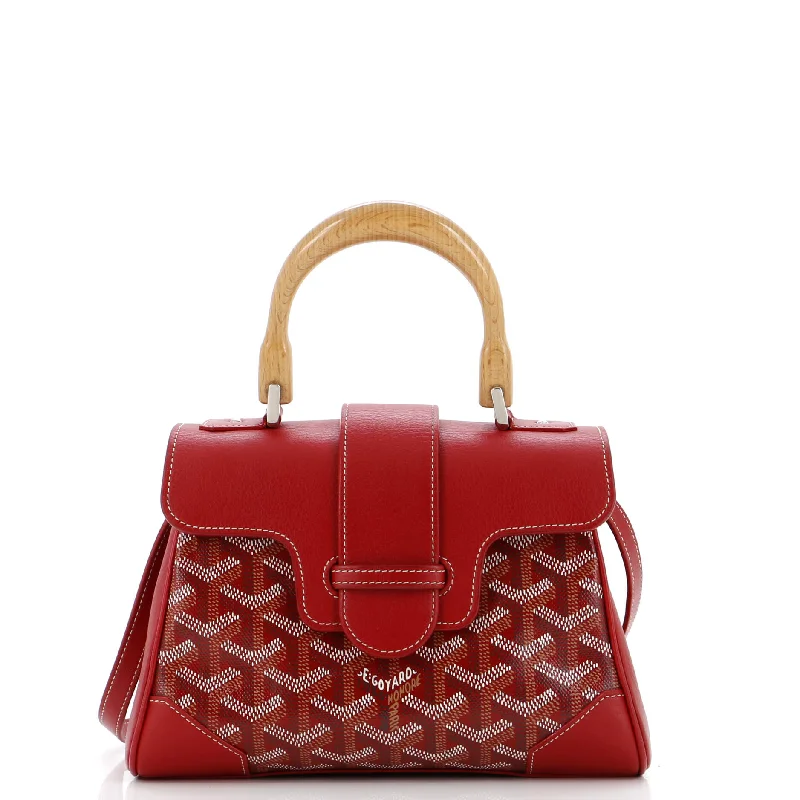 Saigon Top Handle Bag Coated Canvas with Leather Mini