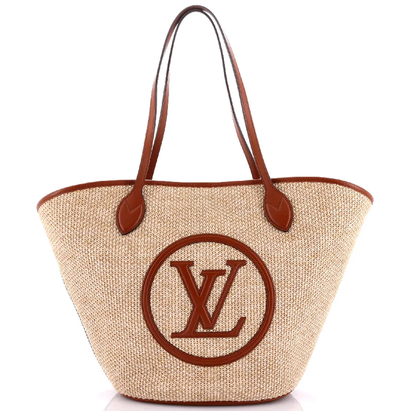 Embroidered Tote Bag in Beige with Floral Motifs for a Boho - Chic VibeSaint Jacques NM Handbag Raffia and Leather