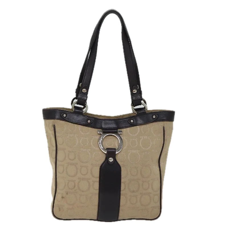 Women's Tote Bag with Inner Compartments in Gray for Organizing Everyday EssentialsWomen's Tote Bag with Zipper Closure in Red for Secure StorageSalvatore Ferragamo  Canvas Tote Bag (Pre-Owned)