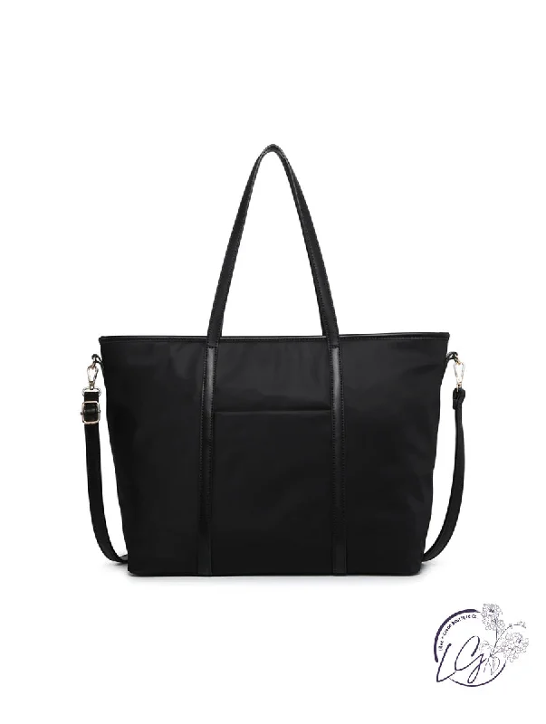 Large Capacity Genuine Leather Women's Tote Bag in Black for Work and CommutingScarlett Nylon Tote Large Capacity Genuine Leather Women's Tote Bag in Black for Work and CommutingScarlett Nylon Tote