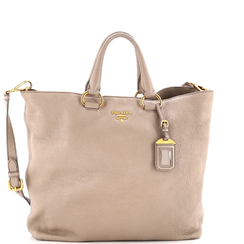 Women's Tote Bag with Detachable Pouch in Purple for Added ConvenienceShopping Tote Vitello Daino Large