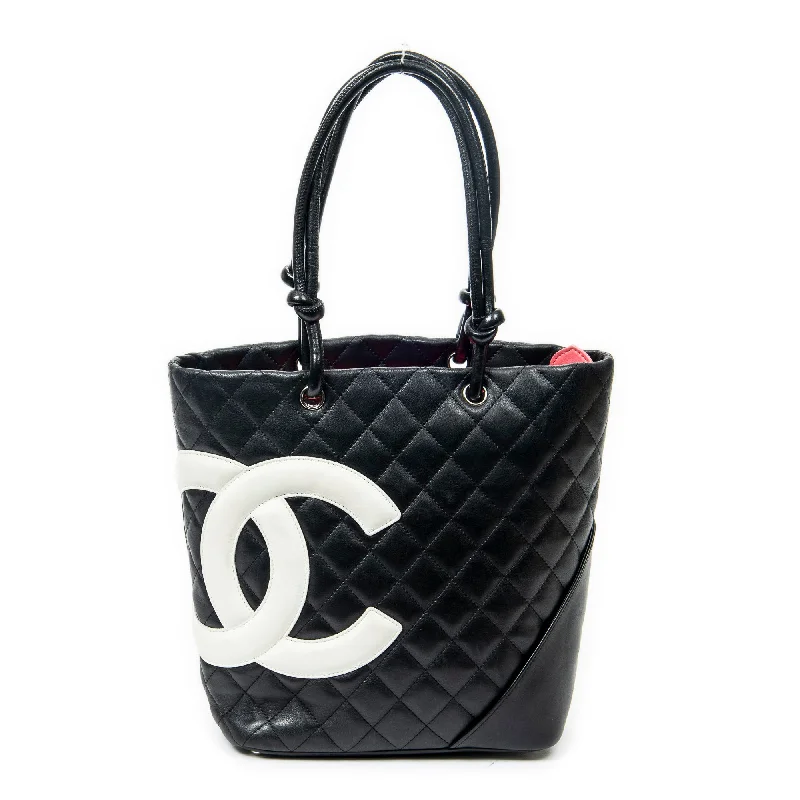 Large Capacity Genuine Leather Women's Tote Bag in Black for Work and CommutingTote Bag with RFID - Blocking Pocket in Black for Protecting Your Cards and InformationSmall Cambon Ligne Tote Large Capacity Genuine Leather Women's Tote Bag in Black for Work and CommutingTote Bag with RFID - Blocking Pocket in Black for Protecting Your Cards and InformationSmall Cambon Ligne Tote