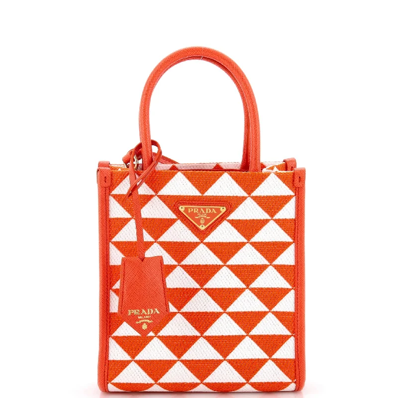 Faux Fur - Trimmed Tote Bag in White for a Cozy Winter LookSymbole Shopper Tote Jacquard Mini