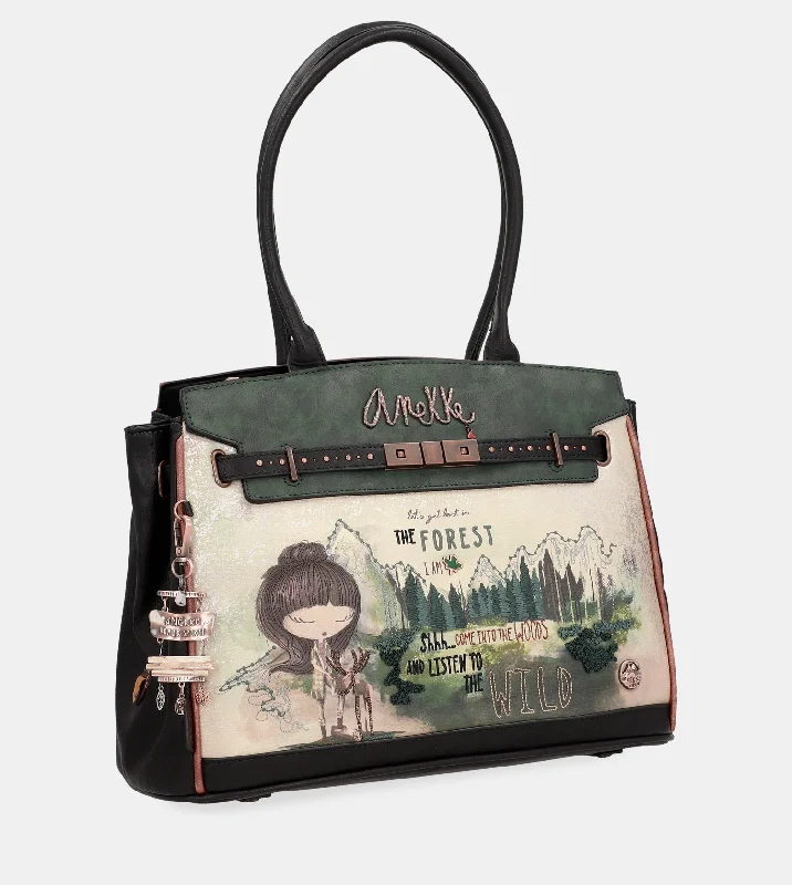 Faux Fur - Trimmed Tote Bag in White for a Cozy Winter LookThe Forest birkin tote bag