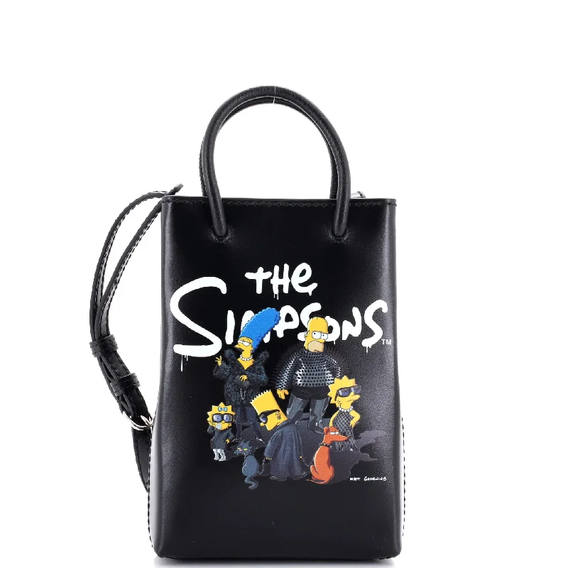 Women's Tote Bag with Magnetic Closure in Orange for Easy Access on the GoThe Simpsons Shopping Tote Printed Leather Mini Women's Tote Bag with Magnetic Closure in Orange for Easy Access on the GoThe Simpsons Shopping Tote Printed Leather Mini