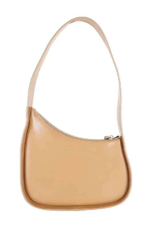 Canvas and Leather Combo Shoulder Bag in Tan for a Rustic Look[WB4030] The Row | Shoulder Bag
