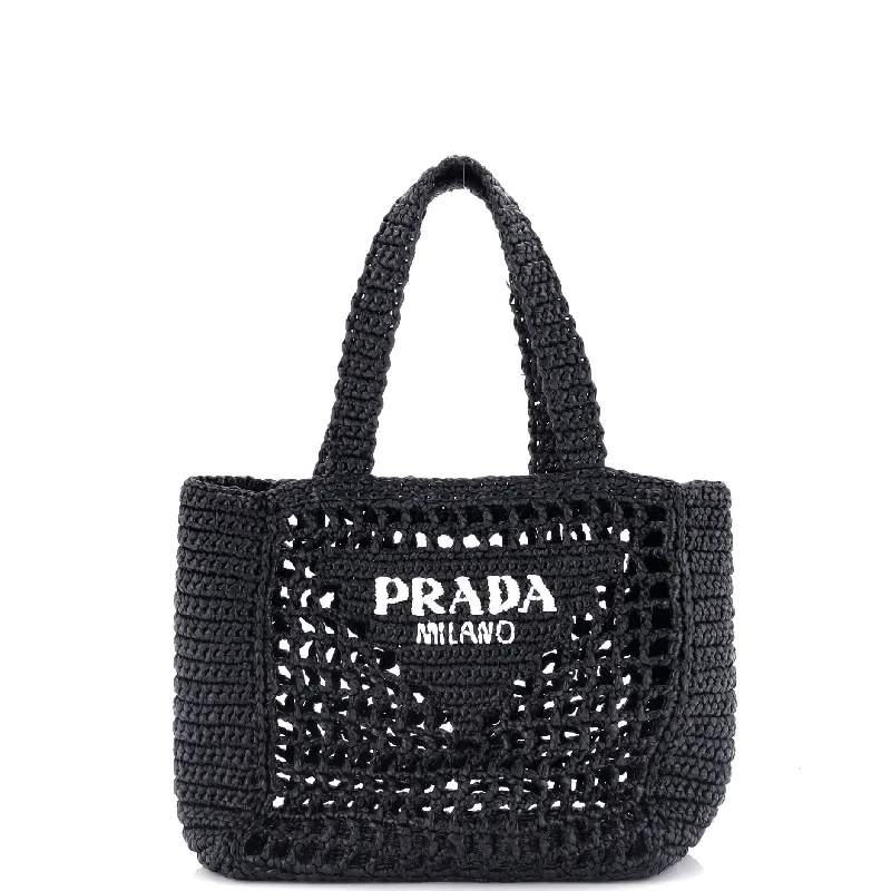 Women's Tote Bag with Inner Compartments in Gray for Organizing Everyday EssentialsWomen's Tote Bag with Detachable Pouch in Purple for Added ConvenienceTriangle Logo Open Tote Raffia Small