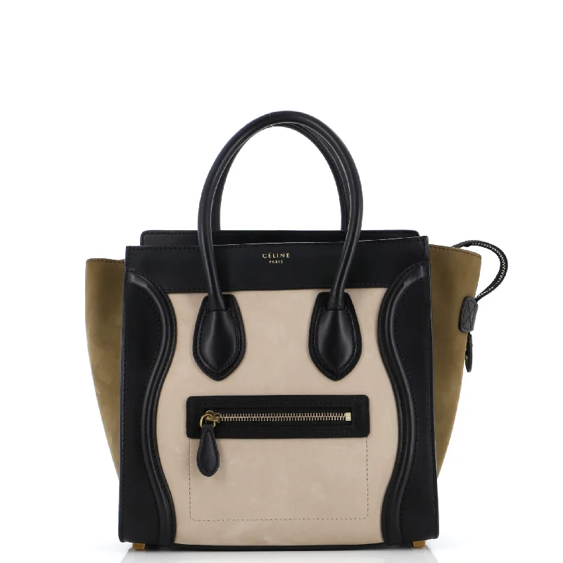 Tote Bag with Adjustable Shoulder Strap in Olive Green for Comfortable CarryingTricolor Luggage Bag Leather Micro Tote Bag with Adjustable Shoulder Strap in Olive Green for Comfortable CarryingTricolor Luggage Bag Leather Micro