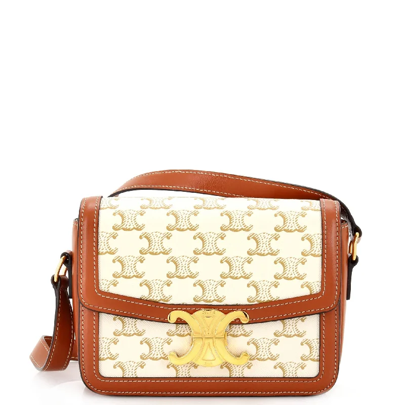Women's Large Leather Shoulder Bag in Brown with Multiple Compartments for WorkTriomphe Shoulder Bag Triomphe Coated Canvas Teen
