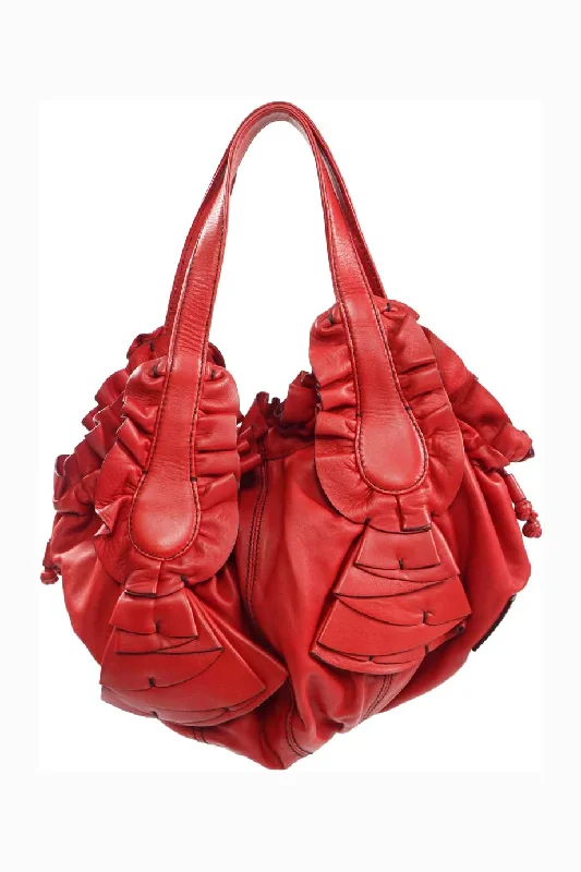 Suede Shoulder Bag in Pink with Tassel Accents for Casual Outings[WB4413] Valentino Garavani | Shoulder Bag