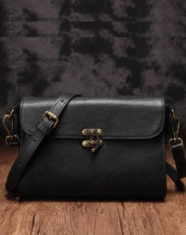 Shoulder Bag with Chain Strap in Silver for a Trendy AppearanceLeather - Trimmed Denim Crossbody Bag in Blue for a Vintage - Inspired LookVintage Ladies Black Leather Small Satchel Shoulder Bags Side Bag Cross Body Purses For Women