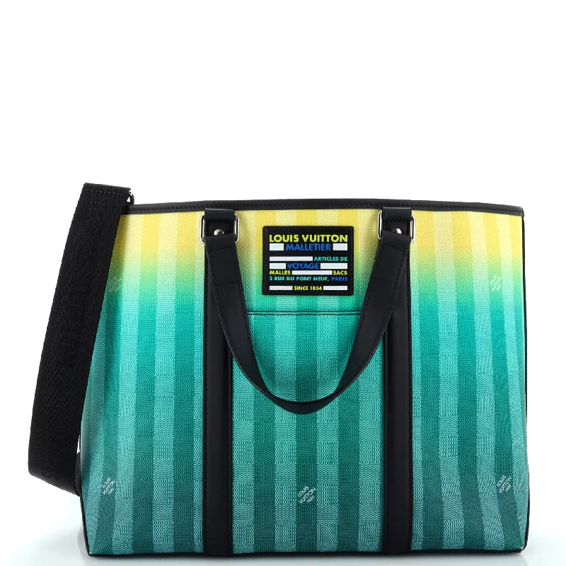 Women's Printed Tote Bag in Floral Patterns for a Spring - Themed Shopping TripWeekend Tote Limited Edition Gradient Damier Stripes PM