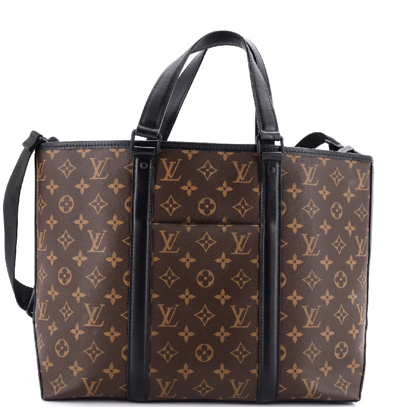 Women's Tote Bag with Inner Compartments in Gray for Organizing Everyday EssentialsWeekend Tote Macassar Monogram Canvas PM