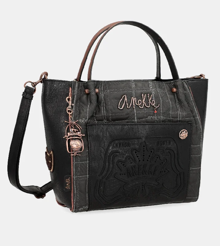 Large Capacity Genuine Leather Women's Tote Bag in Black for Work and CommutingWild tote bag with shoulder strap