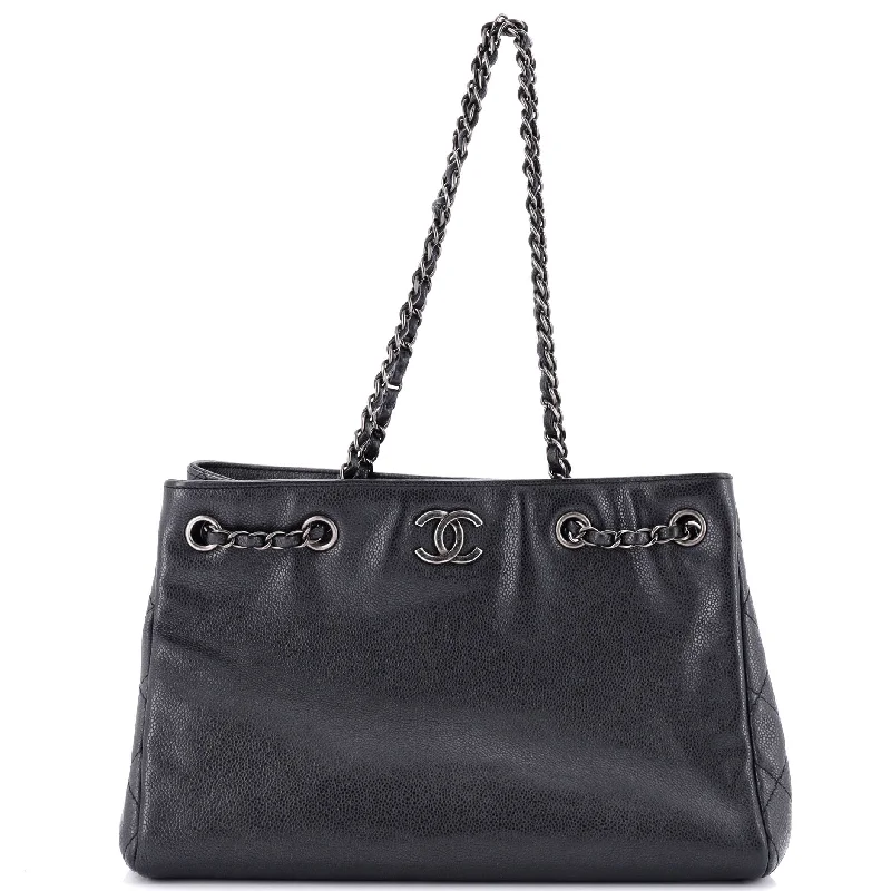 Monogrammed Tote Bag in Brown Leather with Personalized Initials for a Custom and Elegant TouchWoven Chain Shopping Tote Caviar Medium Monogrammed Tote Bag in Brown Leather with Personalized Initials for a Custom and Elegant TouchWoven Chain Shopping Tote Caviar Medium
