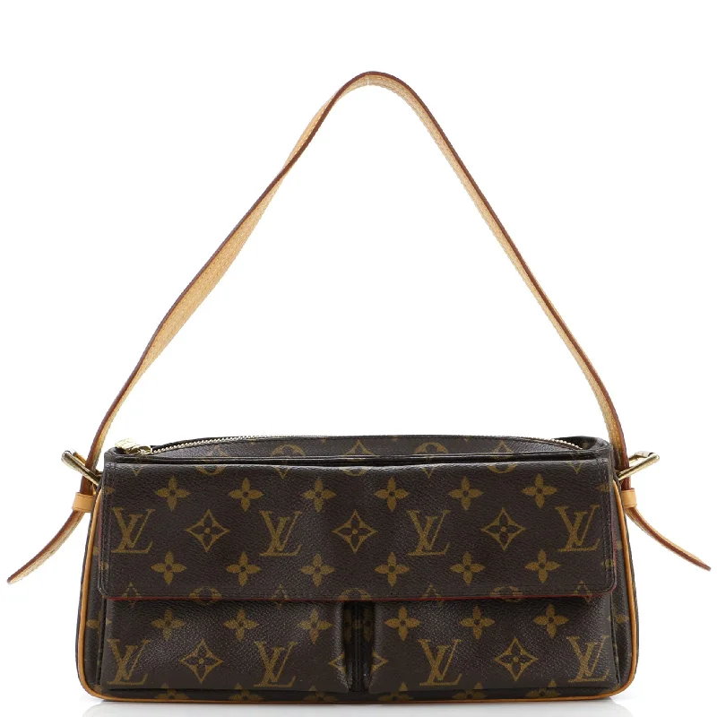 Canvas and Leather Combo Shoulder Bag in Tan for a Rustic LookWomen's Shoulder Bag with Faux Fur Strap in White for Winter StyleViva Cite Handbag Monogram Canvas MM Canvas and Leather Combo Shoulder Bag in Tan for a Rustic LookWomen's Shoulder Bag with Faux Fur Strap in White for Winter StyleViva Cite Handbag Monogram Canvas MM
